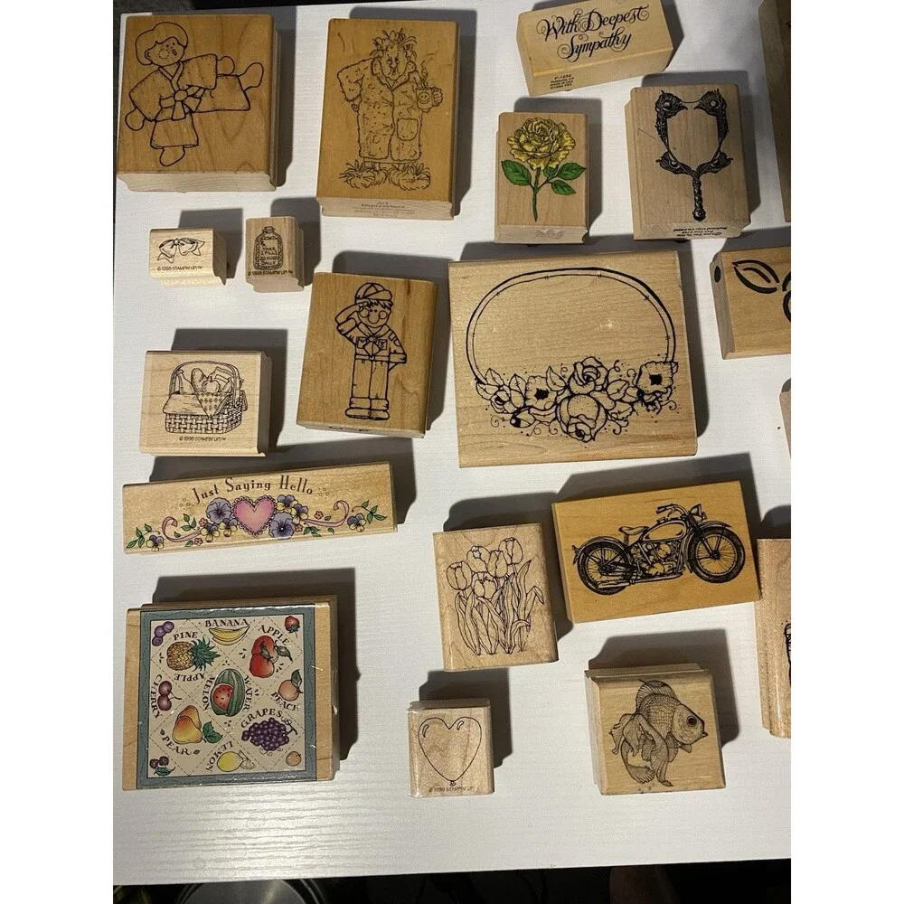 Lot of 20 Vintage Rubber Stamps: Stampin' Up, Hero Arts, Art Impressions Mix